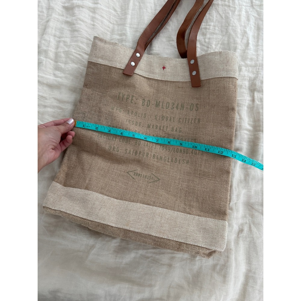 Apolis Global Citizen Jute Market Bag Leather Straps - Picture 8 of 9